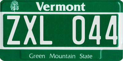 VT license plate ZXL044