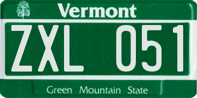 VT license plate ZXL051