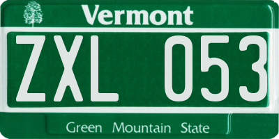 VT license plate ZXL053