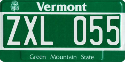 VT license plate ZXL055