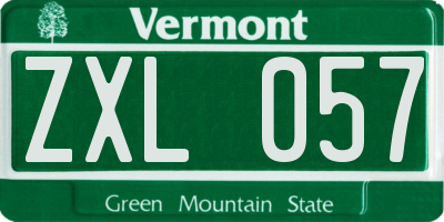 VT license plate ZXL057