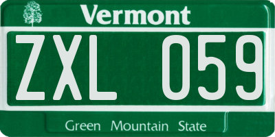 VT license plate ZXL059