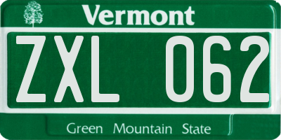 VT license plate ZXL062