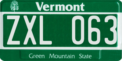 VT license plate ZXL063