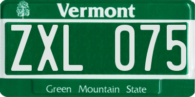 VT license plate ZXL075