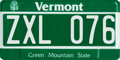 VT license plate ZXL076