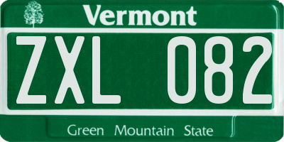 VT license plate ZXL082