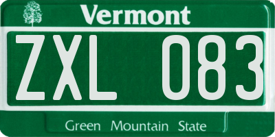 VT license plate ZXL083