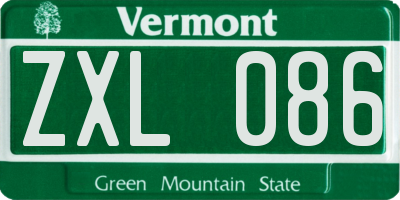VT license plate ZXL086