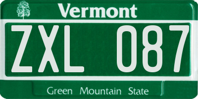 VT license plate ZXL087
