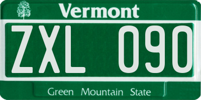 VT license plate ZXL090