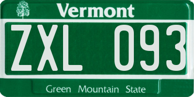 VT license plate ZXL093