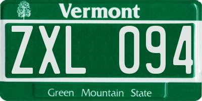 VT license plate ZXL094