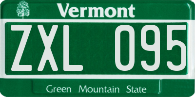 VT license plate ZXL095