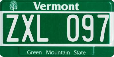 VT license plate ZXL097