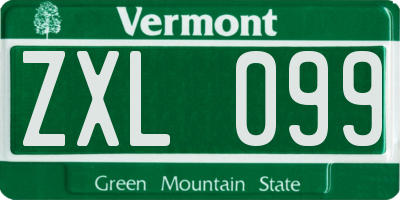 VT license plate ZXL099