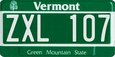 VT license plate ZXL107