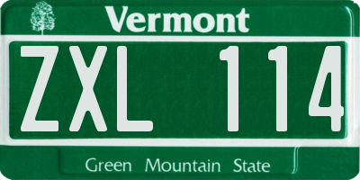 VT license plate ZXL114