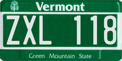VT license plate ZXL118