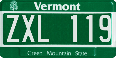 VT license plate ZXL119