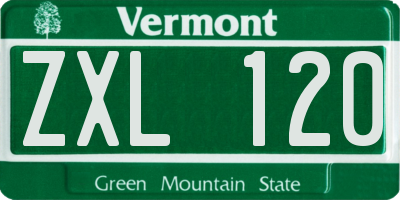 VT license plate ZXL120