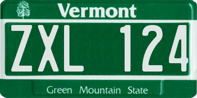 VT license plate ZXL124