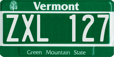 VT license plate ZXL127