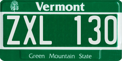 VT license plate ZXL130
