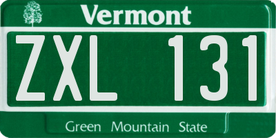 VT license plate ZXL131