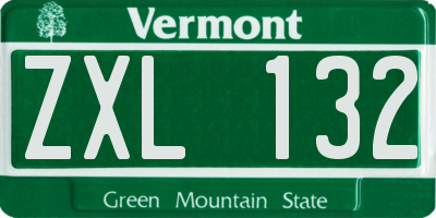 VT license plate ZXL132