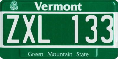 VT license plate ZXL133