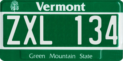 VT license plate ZXL134