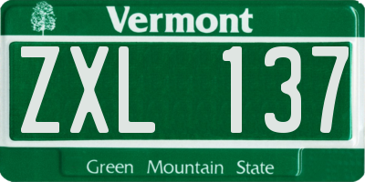 VT license plate ZXL137