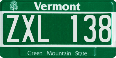 VT license plate ZXL138