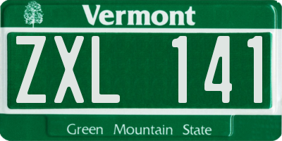 VT license plate ZXL141