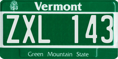 VT license plate ZXL143