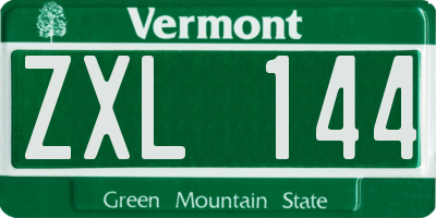 VT license plate ZXL144