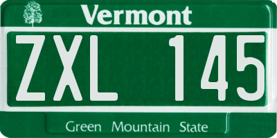 VT license plate ZXL145