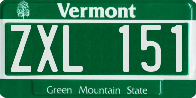 VT license plate ZXL151