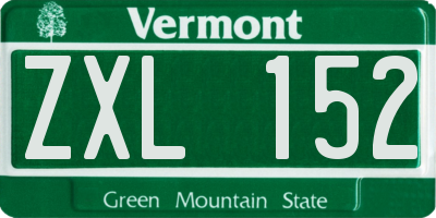 VT license plate ZXL152