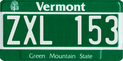 VT license plate ZXL153