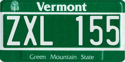VT license plate ZXL155
