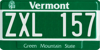 VT license plate ZXL157