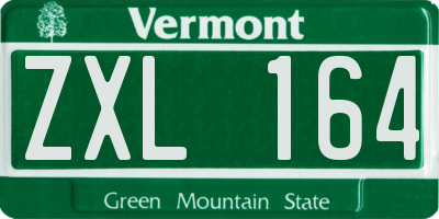 VT license plate ZXL164