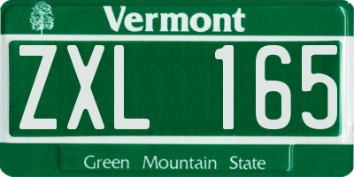 VT license plate ZXL165