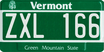 VT license plate ZXL166