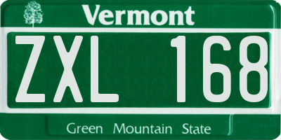 VT license plate ZXL168