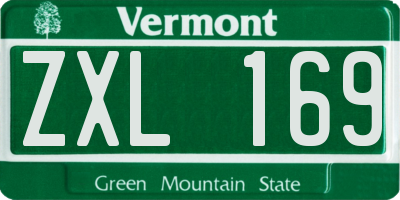 VT license plate ZXL169