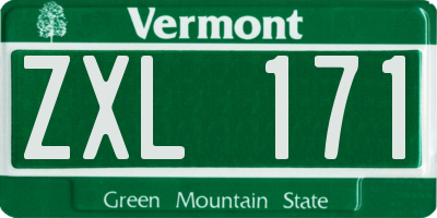 VT license plate ZXL171