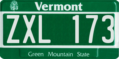 VT license plate ZXL173